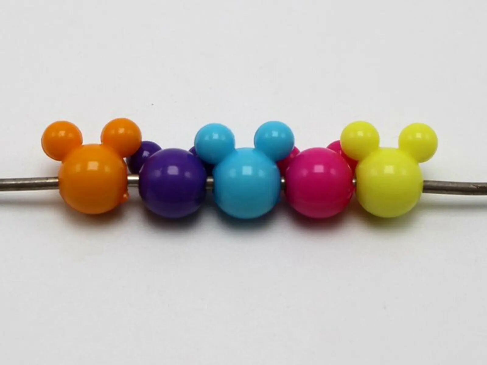 150pcs Mixed Color Various Style Acrylic Mouse Face Beads 12mm Jewelry Making