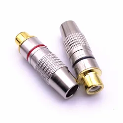 2 stücke 1 Schwarz + 1 Rot Gold Cinch-buchse Jack Stecker Nicht Solder Audio Video Adapter Stecker Buchse auf Buchse Konverter für Koaxialkabel