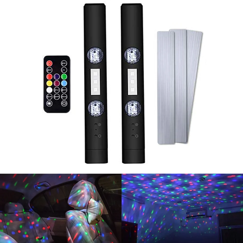 Remote Control Car LED Interior Ambient Light 5 Modes USB Wireless Car Atmosphere Lamp Automotive Decorative Lights