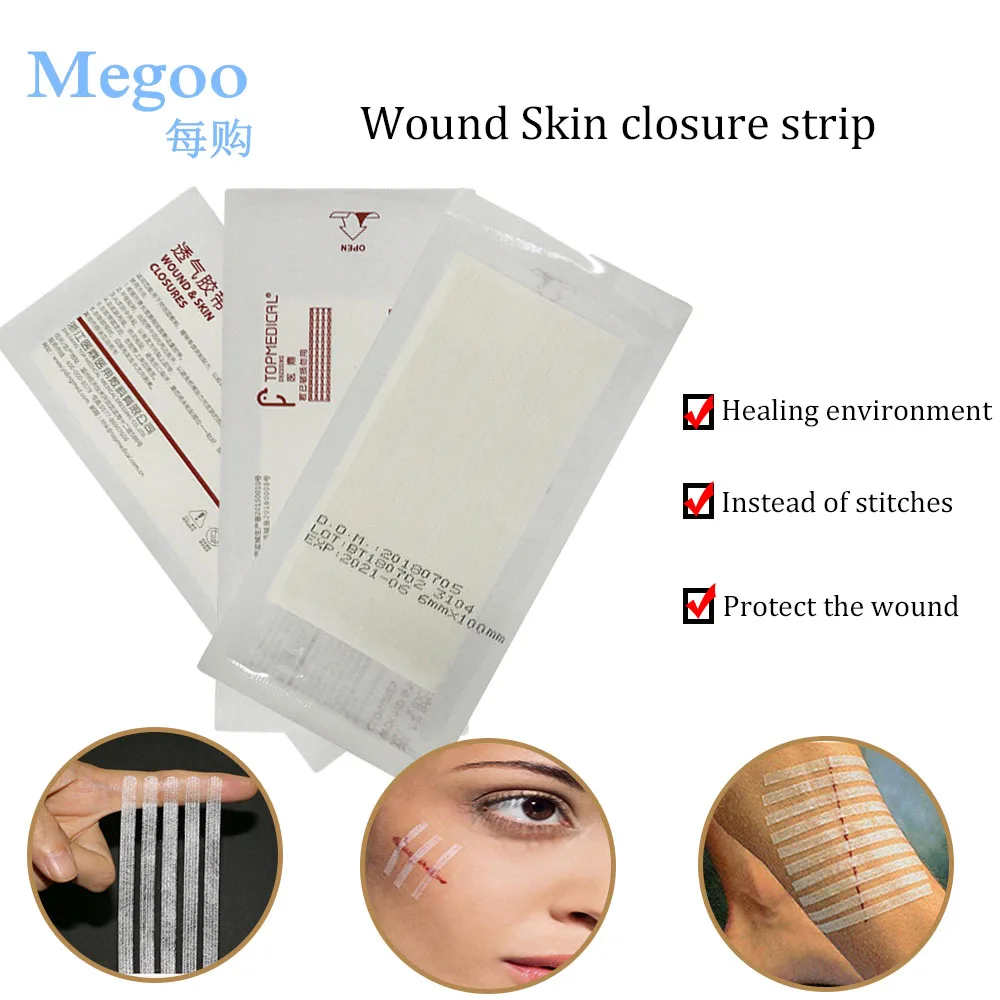 4 Bags Medical Wound Skin Closure Strips Cesarean Section Thyroid Surgical Wound Care Tape Reduces Scar Formation Steri-Strip