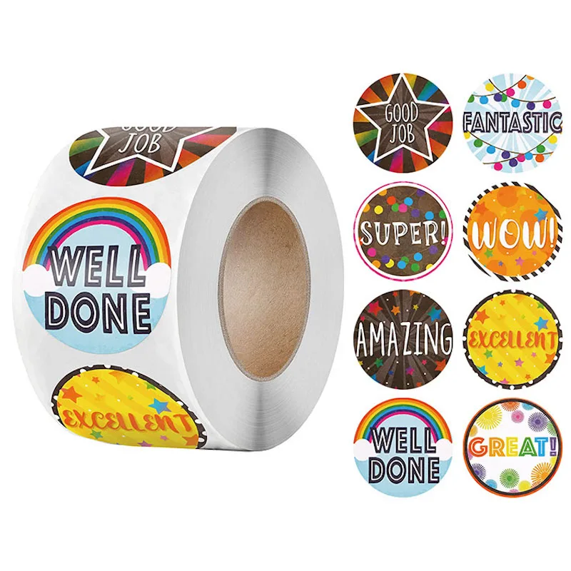 Round Children's School Season Come On Encouragement Stickers