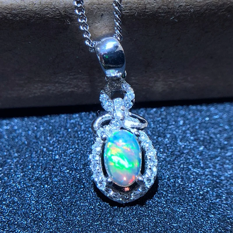fireworks shining Opal Pendant for Necklace of women jewelry 925 Silver,Certified  natural gem birthday christs gift style