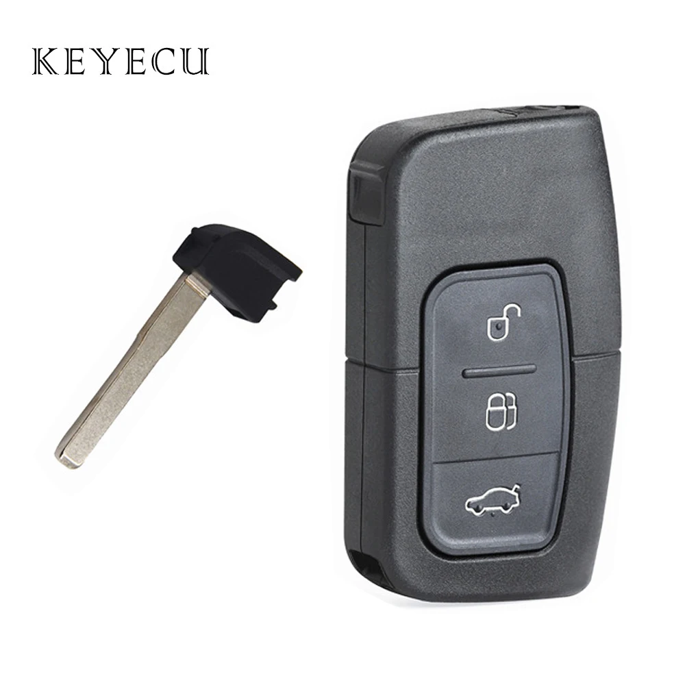 Keyecu New Smart Remote Key Shell Case 3 Buttons for Ford Focus Mondeo Galaxy S-Max C-Max Kuga 2005 2006 2007 2008 2009 2010