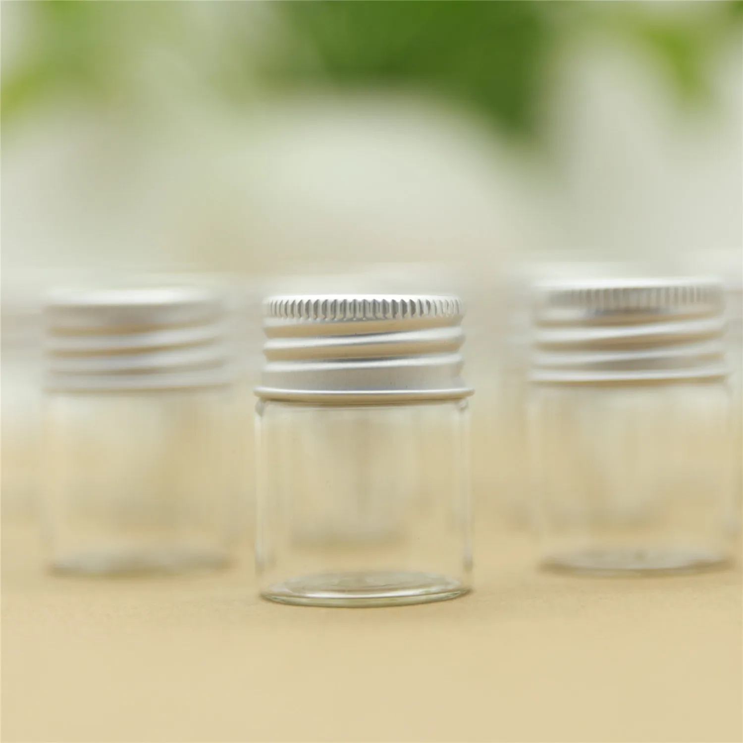 12 PCS/lot 21*30*40mm 15ml Small Glass Bottles Aluminum Caps Glass Jars Vials Test tube Transparent Glass Containers  Bottles