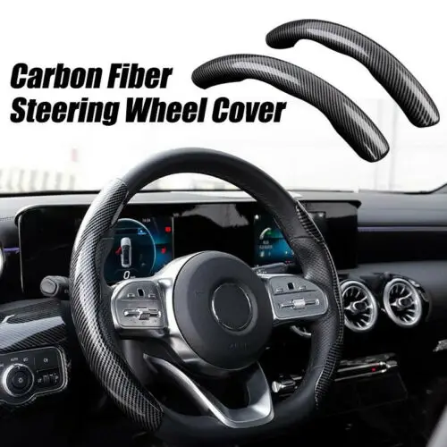 

Car Steering Wheel Cover 38cm Anti Slip Carbon Fiber Silicone Steering Wheel Booster Cover Accessories For Auto Accessories