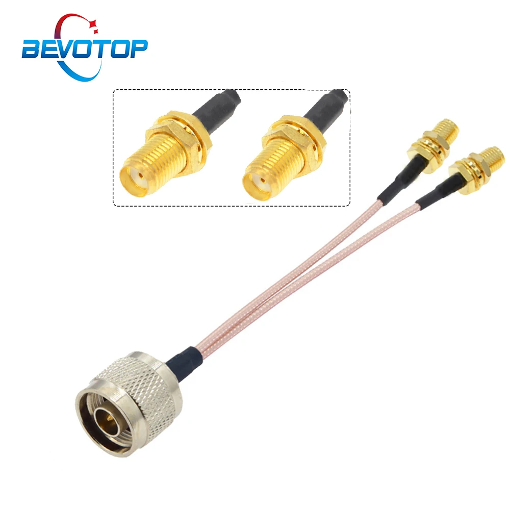 N Splitter Pigtail N Male to 2 x SMA Female Jack 4G LTE Antenna Adapter Splitter Combiner RG316 RF Coax Extension Cable 15CM 6