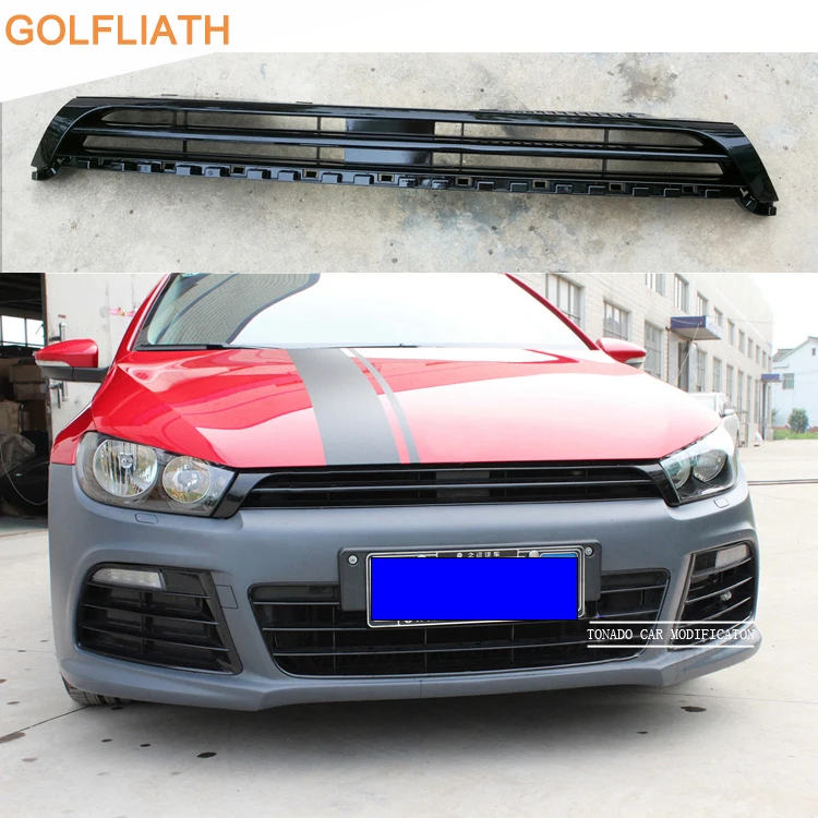 

GOLFLIATH For Scirocco R front bumper grille center grill upper grille fit for VW scirocco R bumper 2009-2014