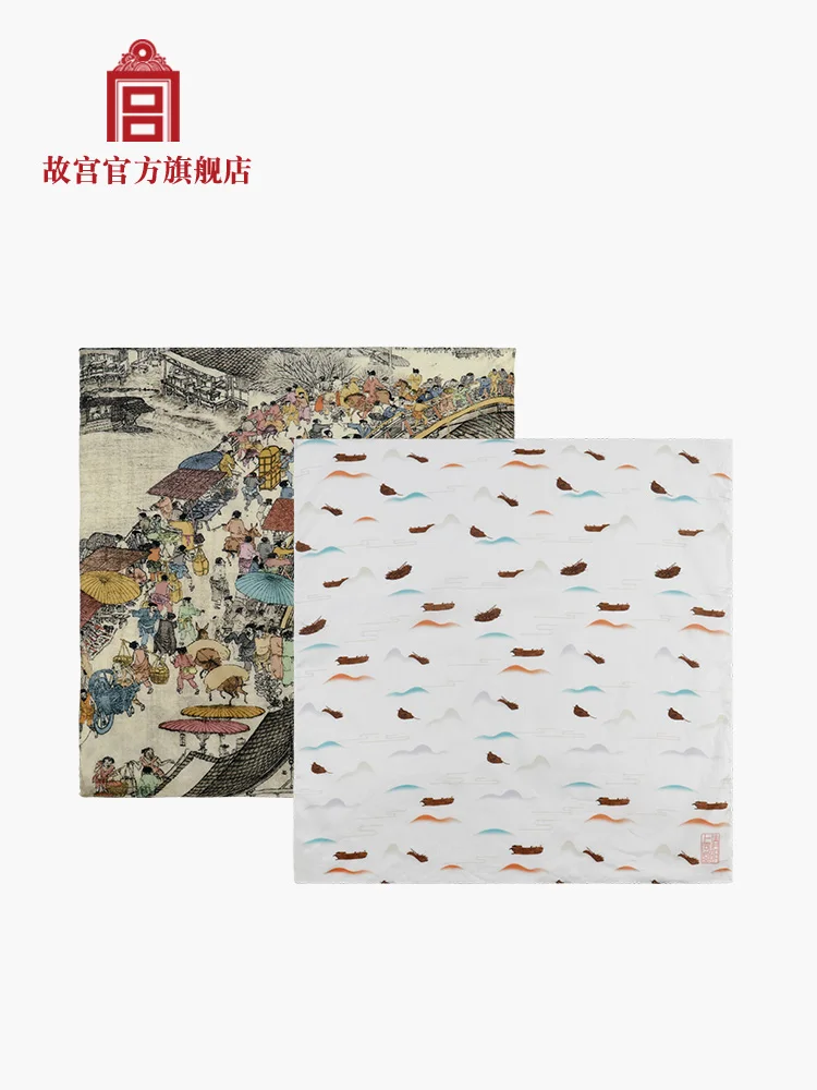 Qingming Shanghetu Handkerchief Wrist Towel Headdress Bag Accessories Handkerchief Birthday Gift Palace Museum