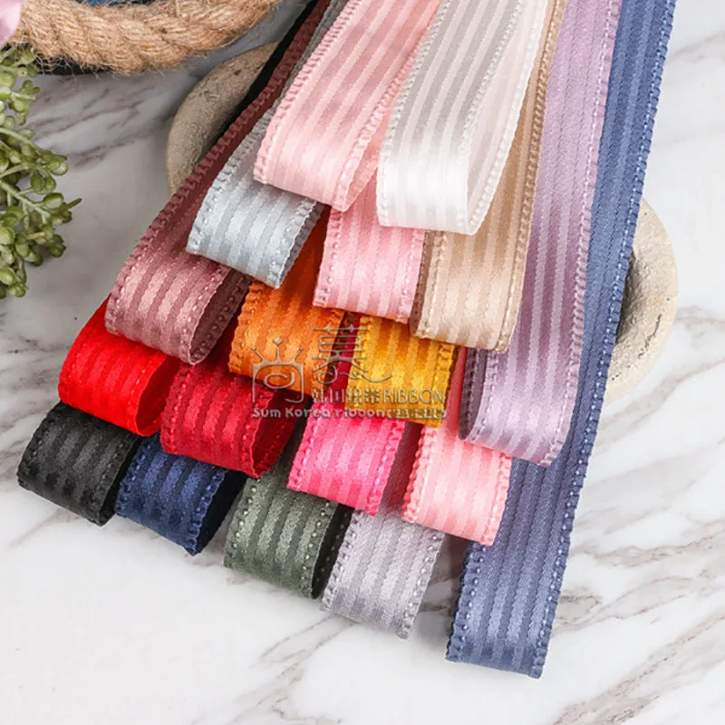 Ruffled Stripe Polyester Grosgrain Ribbon Pleated Stitched Decoration For Hair Bows Accessorie 7mm 10mm 16mm 20mm 25mm 40mm