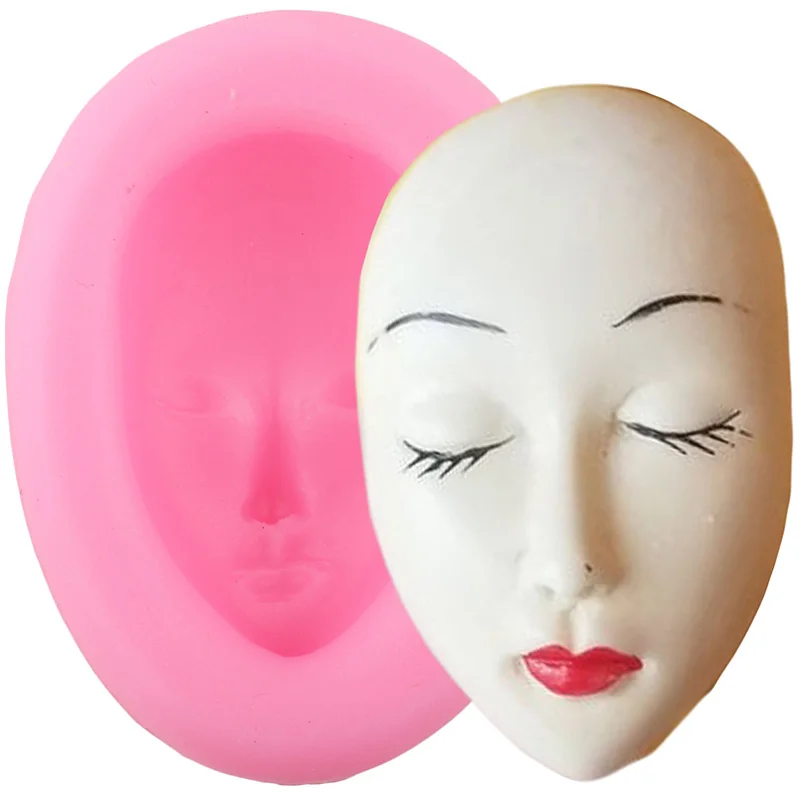 Baby Face Silicone Molds 3D Craft Polymer Clay Dolls Face Fondant Mold DIY Cake Decorating Tools Candy Chocolate Gumpaste Moulds