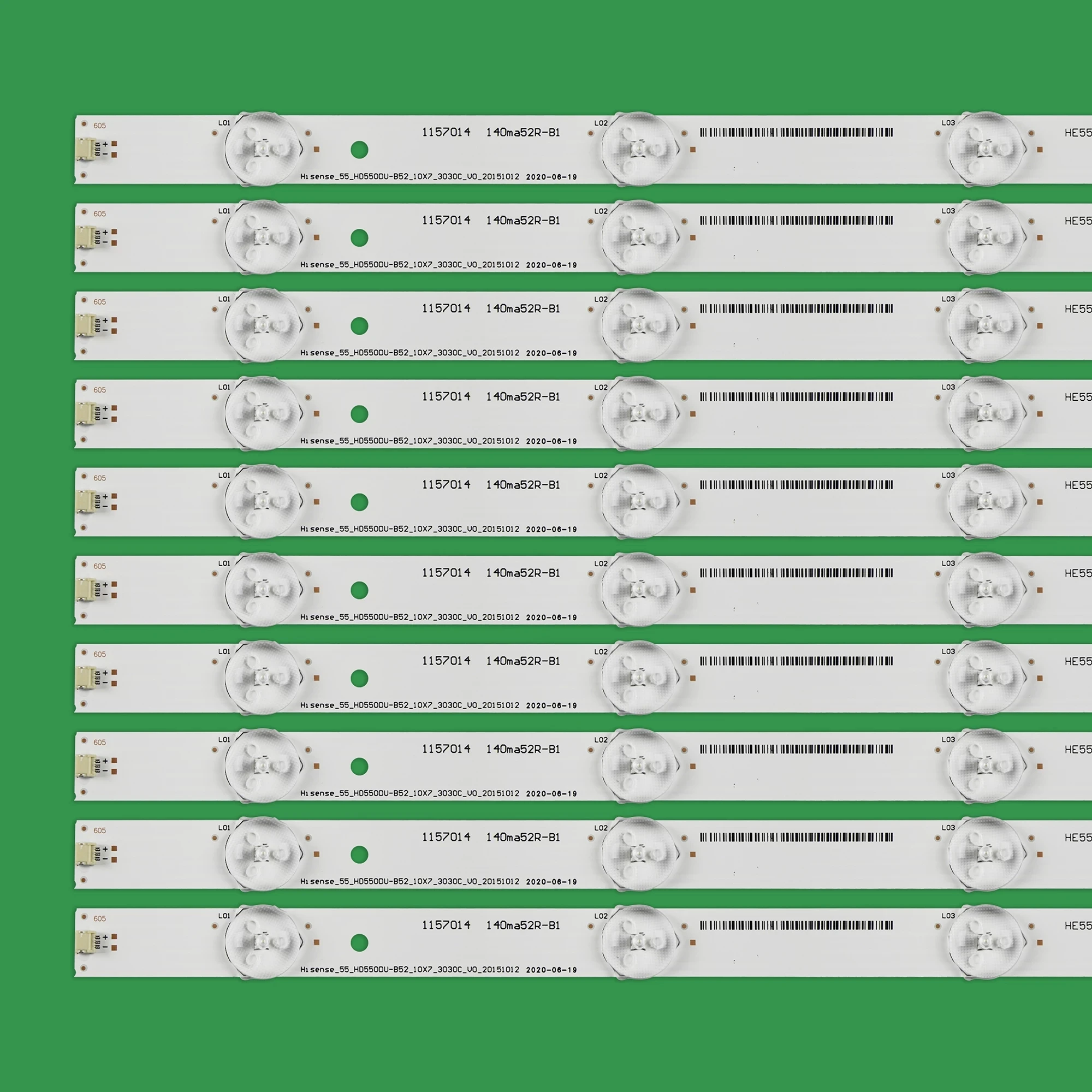 1SET = 10 pezzi striscia di retroilluminazione a LED 7 lampade 560mm per Hisense muslimah 55 h8c 55K3300UW H55M3300 H55M3000