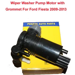 POKESS Front & Rear Windscreen Wiper Washer Pump Motor With Grommet For Ford Fiesta 2009-2013 Hatchback Ranger DK4367482