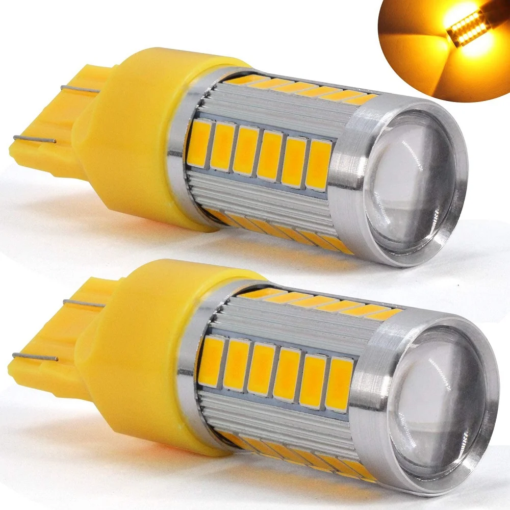 

10 шт. T20 7443 W21/5 Вт 33 SMD 5630 Светодиодный автомобильный тормоз лампа задний противотуманный фонарь 33SMD 5730 светодиодный вождения авто светильник белого цвета-красный, желтый, DC12V