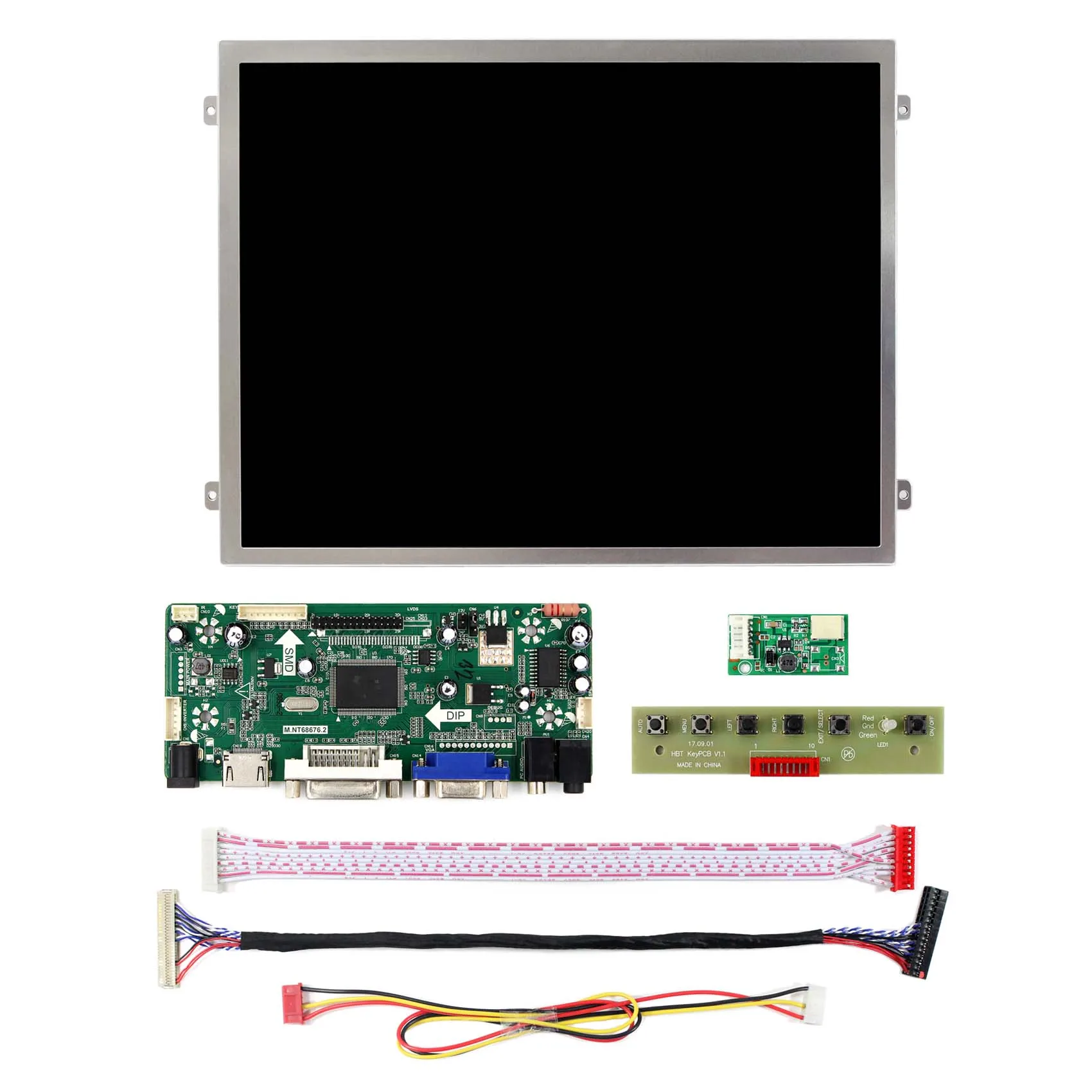 VSDISPLAY 10.4 inch 1024x768 Brightness 500nits IPS LCD Screen and HD-MI VGA DVI LCD Controller Board M.NT68676 LVDS 30pins