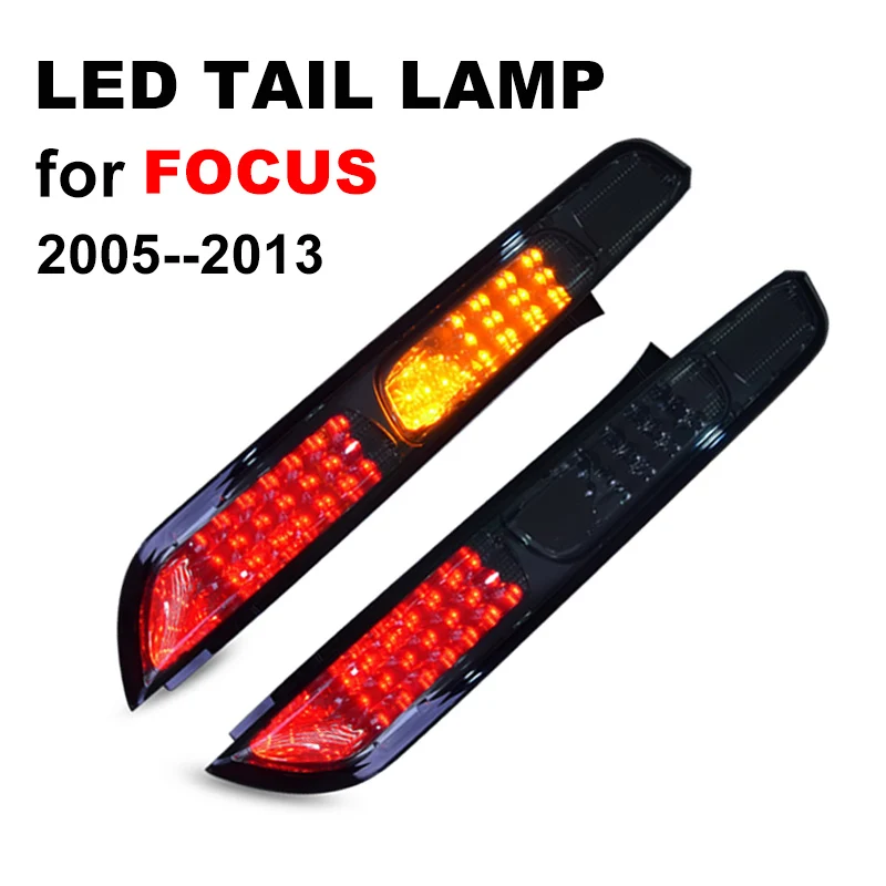 

LED Tail Lamp for Ford Foucs 2005 - 2013 Smoked Black LED Tail Light with Yellow Turning Signal and Red Brake Light