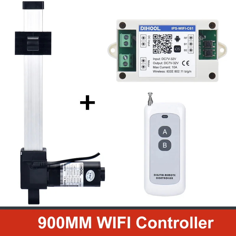 DHLA3000P 900MM Stroke 3D Printer Motor Control Reciprocating Small Plane Flat Push Sliding Table Guide Screw Linear Actuator