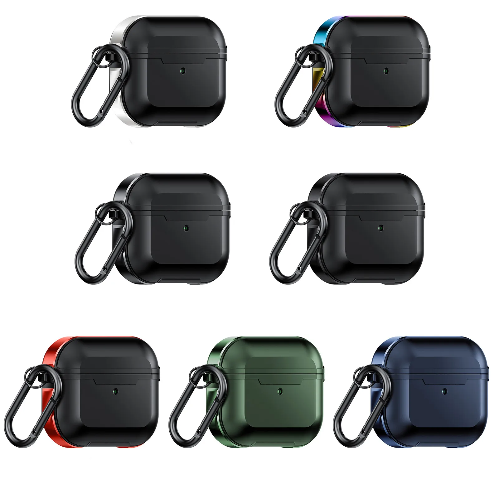 Couvercle de protection des écouteurs Apple Airpods 3 Pro, en aluminium, tout compris, avec porte-clés