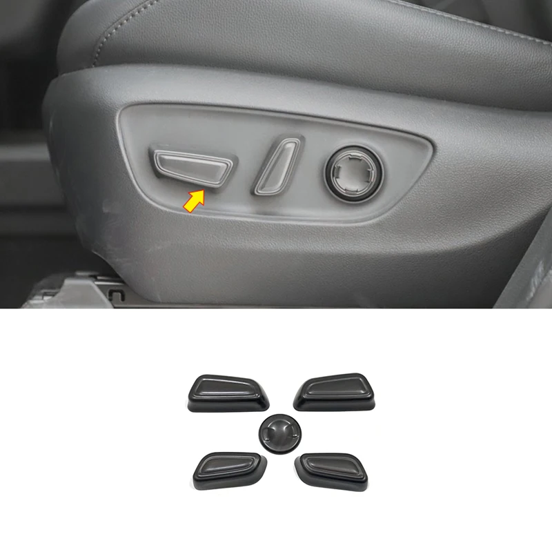 

For Toyota SIENNA 2021 2022 LHD Accessories ABS Wood grain Car Seat adjustment Switch Decoration Cover Trim Sticker 5 PCS