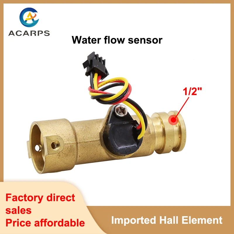 DN15 Water Flow Sensor Brass 1.75MPa Hall Sensor 1/2