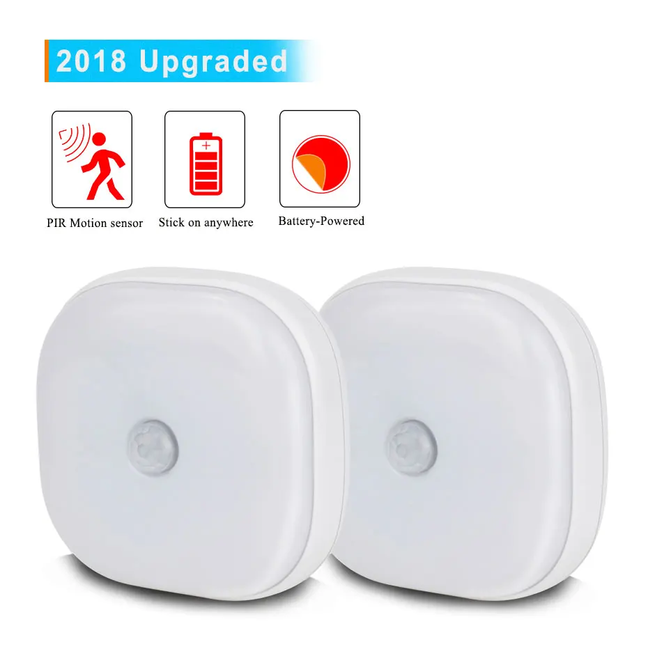 LED Night Light Built-in Magnet Security Wall Lamp 10 LEDs Infrared PIR Motion Sensor Lamp AAA Battery-powered Mini Closet Light