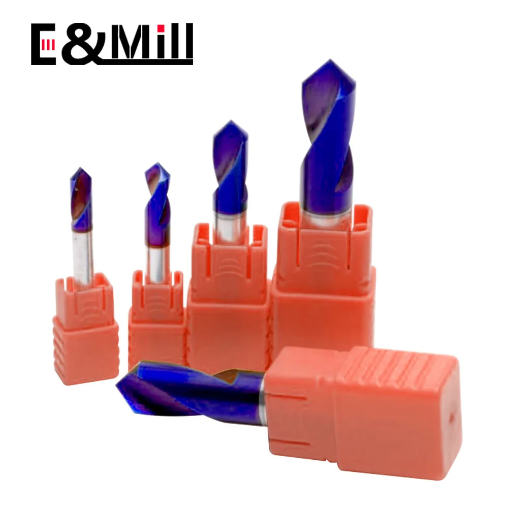 HRC65 Tungsten steel milling cutter Chamfer End Mills positioning drill chamfering center drill fixed-point hole opener anlge 90