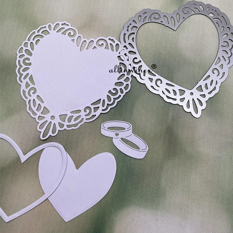 Engagement ring love heart frame Metal Cutting Dies for DIY Scrapbooking Album Paper Cards Decorative Crafts Embossing Die Cuts