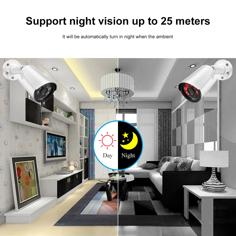 8MP 4K IP Camera 5MP 4MP Outdoor Waterproof H.265+ Bullet CCTV IR Night Vision Metal Camera Poe Video Surveillance Camera