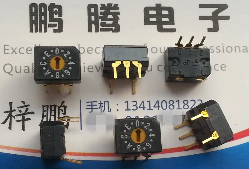 1PCS Japan  0-F/16 bit rotary coding switch 8421 positive code 3: 2 pin digital switch XC124C816