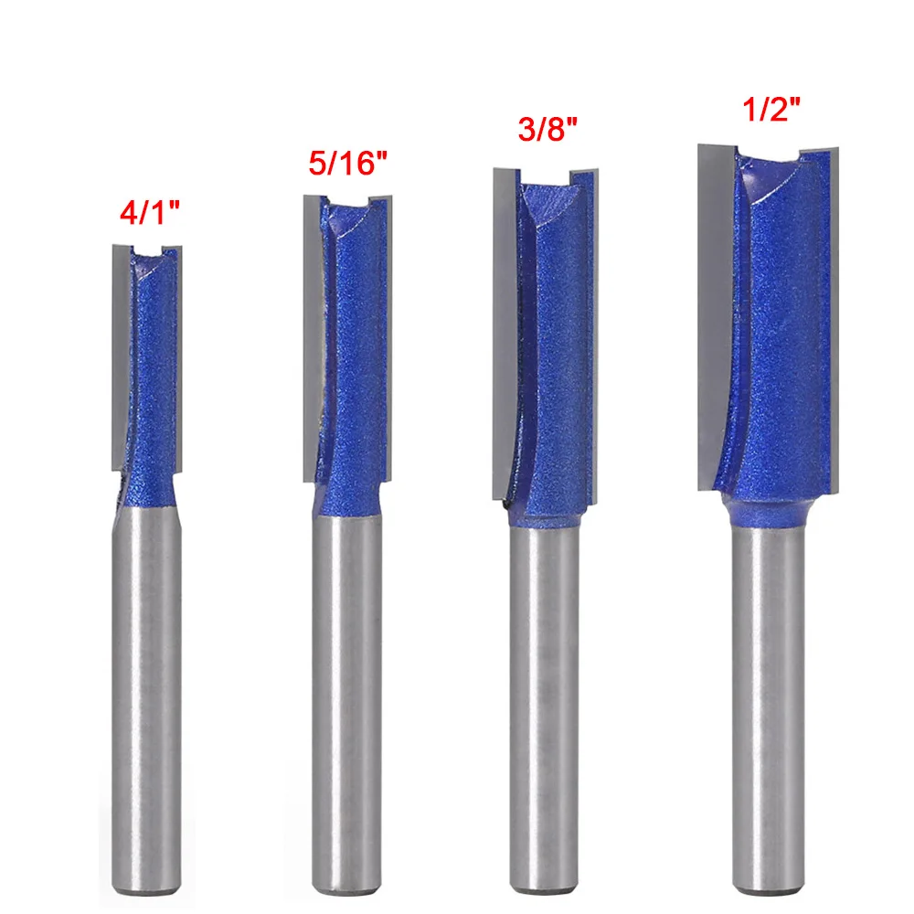 1/4inch/5/16inch/3/8inch/1/2inch Double Flute Straight 6mm Shank Router Bit softwood hardwood CNCmilling cutter endmill for wood