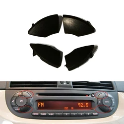 Car Replacement Fit For Fiat 500 Radio CD Button Buttons BLACK Trim Mould Cover Removal 2008+ 4pcs Accessories Stickers