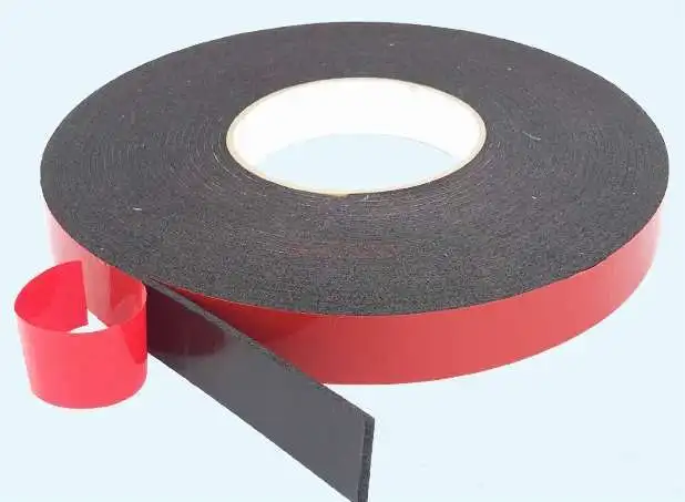 5pcs Red film black sponge double-sided tape PE strong foam sticky foam adhesive