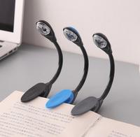 Flexible Portable Mini Clip On Book light Desk Light Bright White LED Reading Lamp Travel Light Black/Blue/Grey SN808