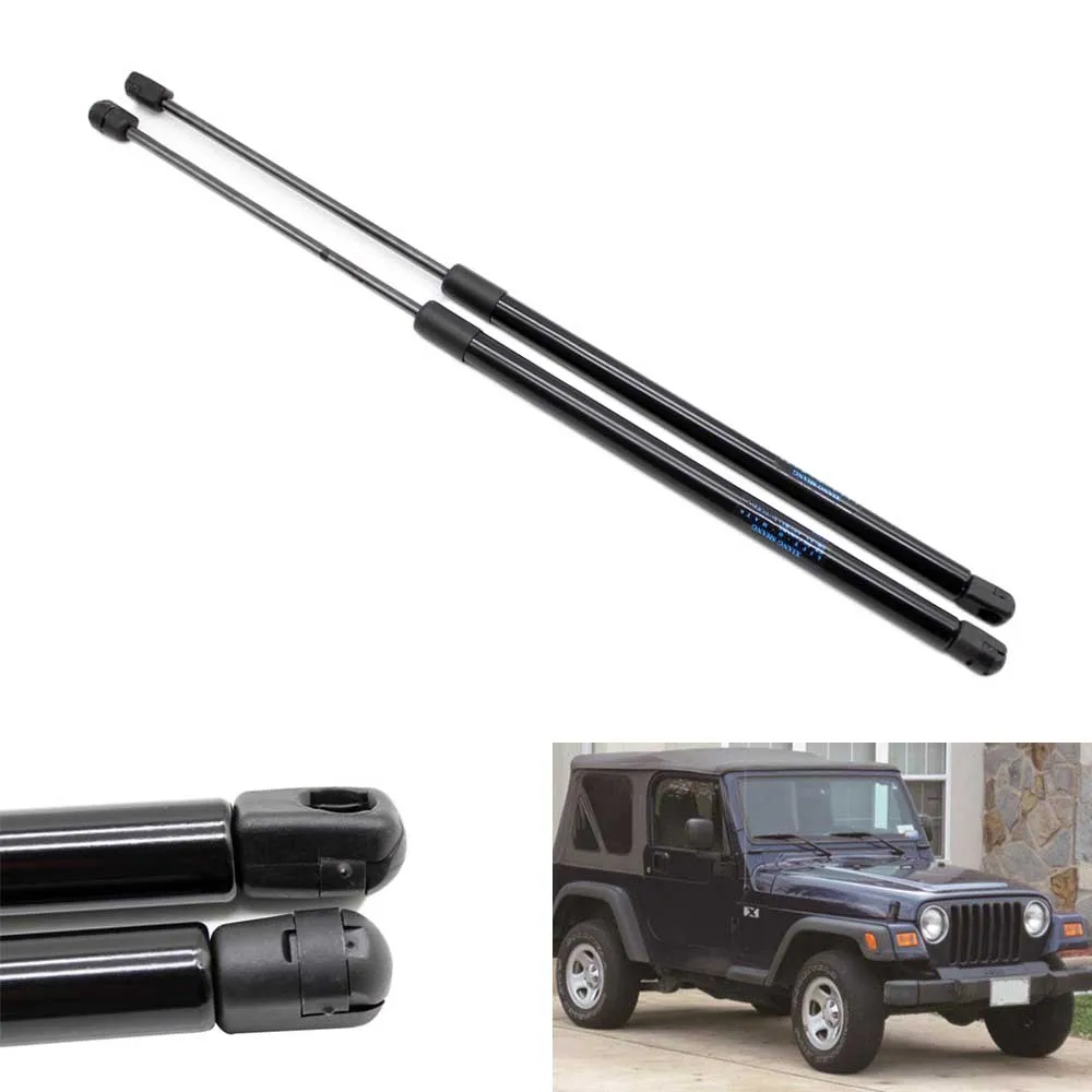 Auto janelas traseiras gás Struts, amortecedores, suportes de elevação para Jeep Wrangler TJ série 1997-2006, 645mm traseira esquerda e direita, 2PCs