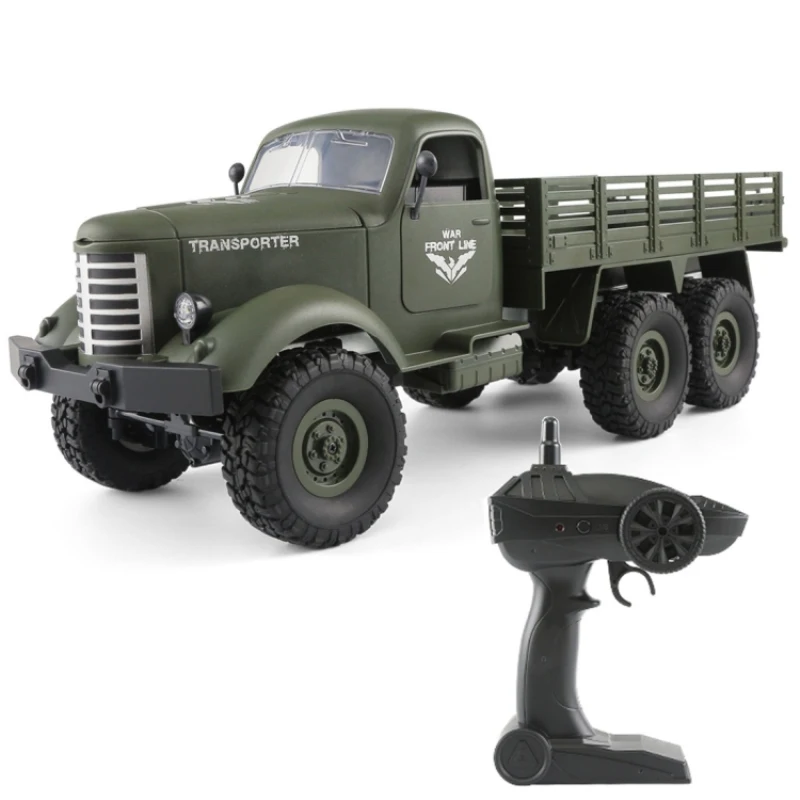 

1:16 6WD Off-Road Car Military Truck car outdoor climbing car LDE car light Metal C type girders 30 minutes battery life RC Car