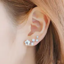 Korean Crystal Flower Earrings #5