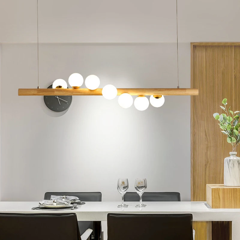 

Restaurant Light Lamp Hanging Lamps Lights For Dining Room Nordic Wood Modern Pendant Light Dining kitchen Island Lighting