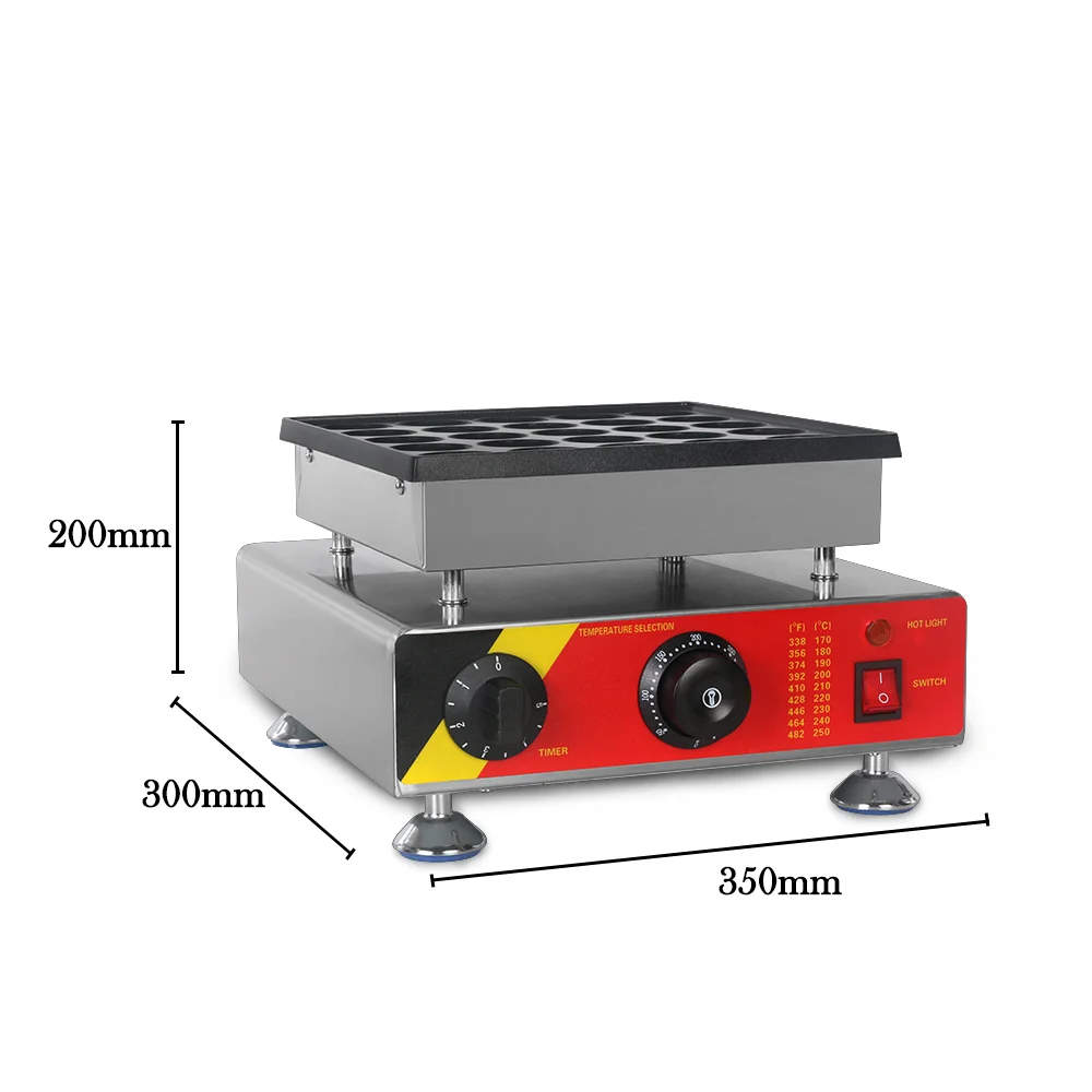 ماكينة صنع فطائر الوافل الصغيرة من ITOP Mini pshow tjes ماكينة فطائر الوافل 25 فتحة تجارية 800 وات غير لاصقة ، تسخين سريع ، متينة