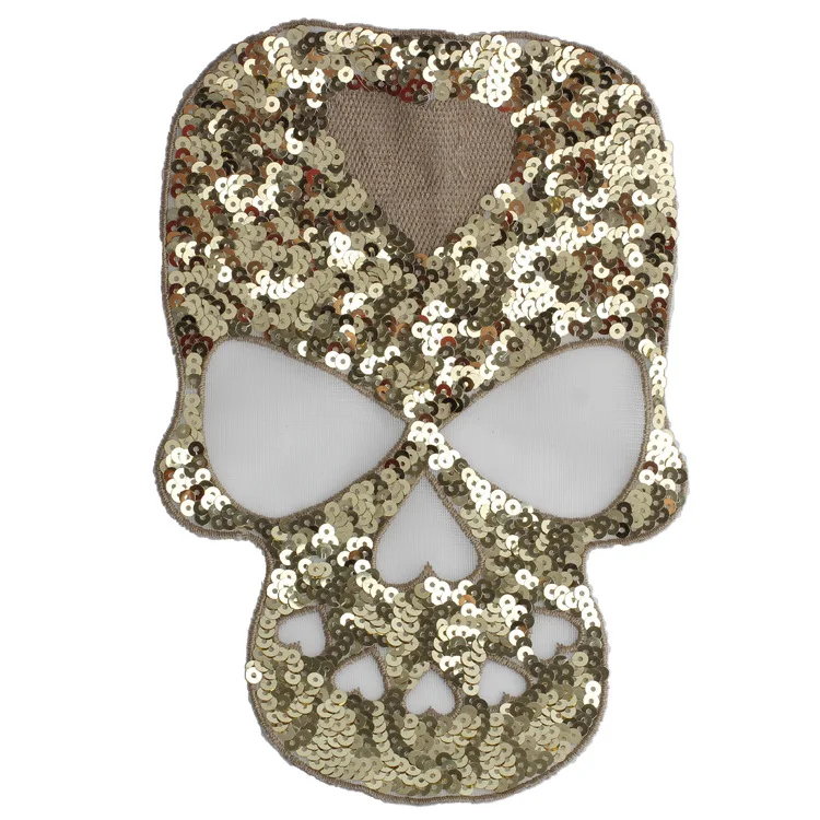 

10Pieces Skull Hear Golden Black Pattern Patch For Shirt DIY Clothes Patchwork Sticker Home Decor Iron on Badge New Arrival