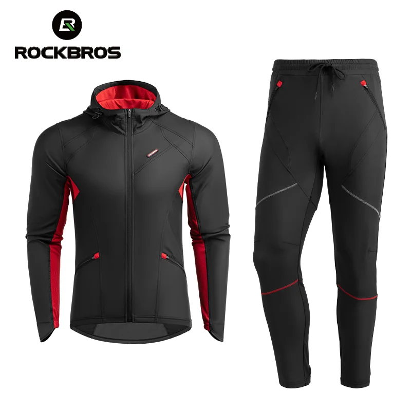 ROCKBROS Winter Work Clothes Thermal Jersey Set Cycling Clothes Female Ciclismo Long Sleeves Road Bicycle Windproof Clothing