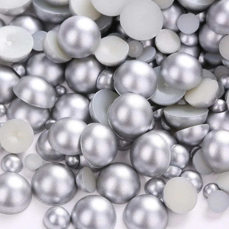 Mix size 3-10mm 10g/lot Multicolor ABS Plastic Beads Half Round FlatbackF Pearl DIY Jewelry Findings Making Crafts Decoration