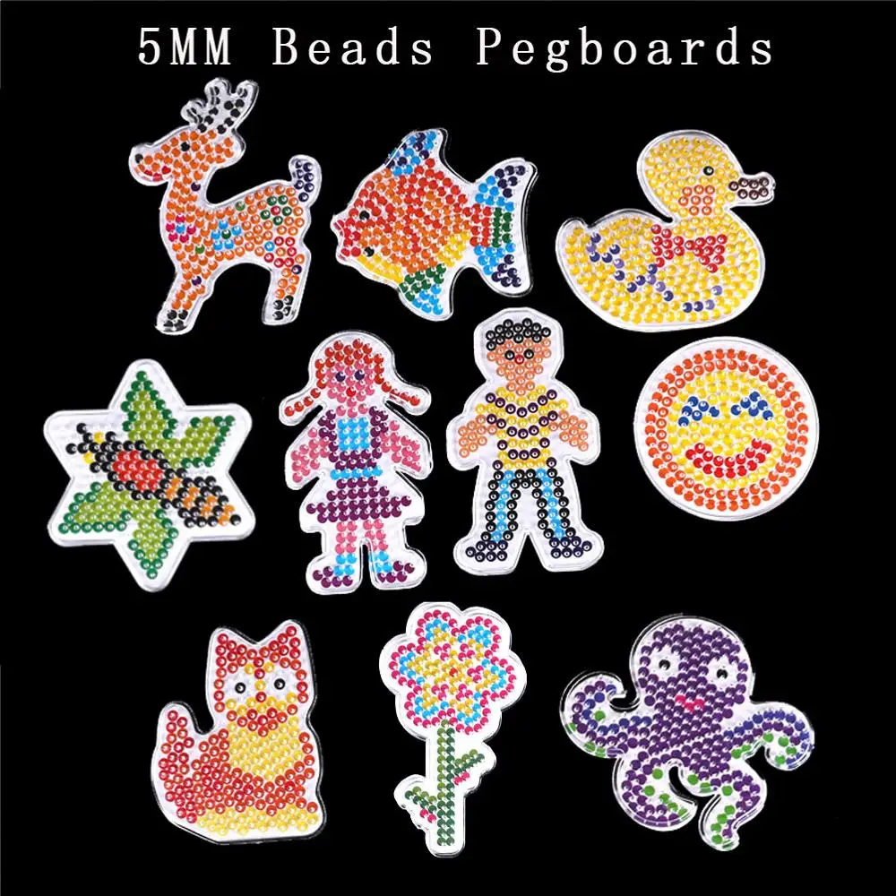 Ensemble de perles de fer Hama pour enfants, panneau perforé, puzzles de bricolage, jouet cadeau fait main Perler, modèle de haute qualité, 5mm, 7