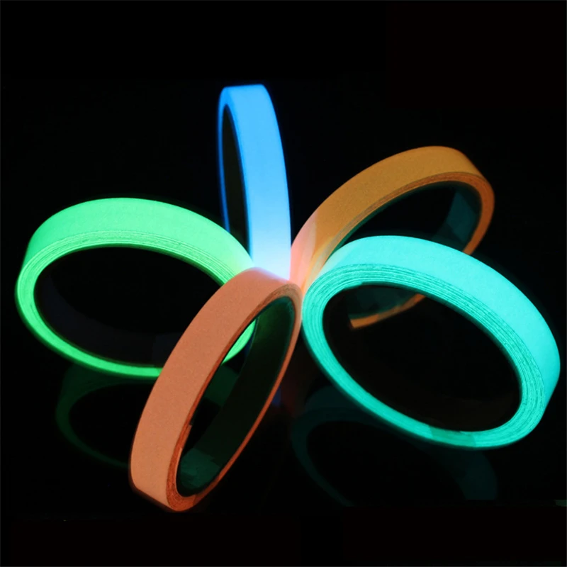 Reflective Glow Tape Self-Adhesive Sticker Removable Luminous Tape Fluorescent Glowing Dark Striking Warning Tape 3M Length