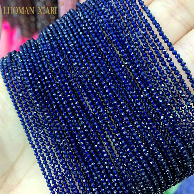 Sale AAA 2mm Red Black Blue 100% Natural Spinels Faceted Round Natural Stone Beads For Jewelry Making DIY Bracelet Necklace