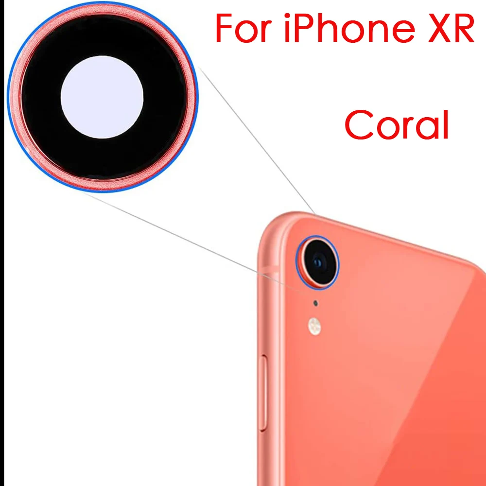 Back Rear Camera Lens Glass Cover With Frame Replacement Part For iPhone XR 6.1 Inch