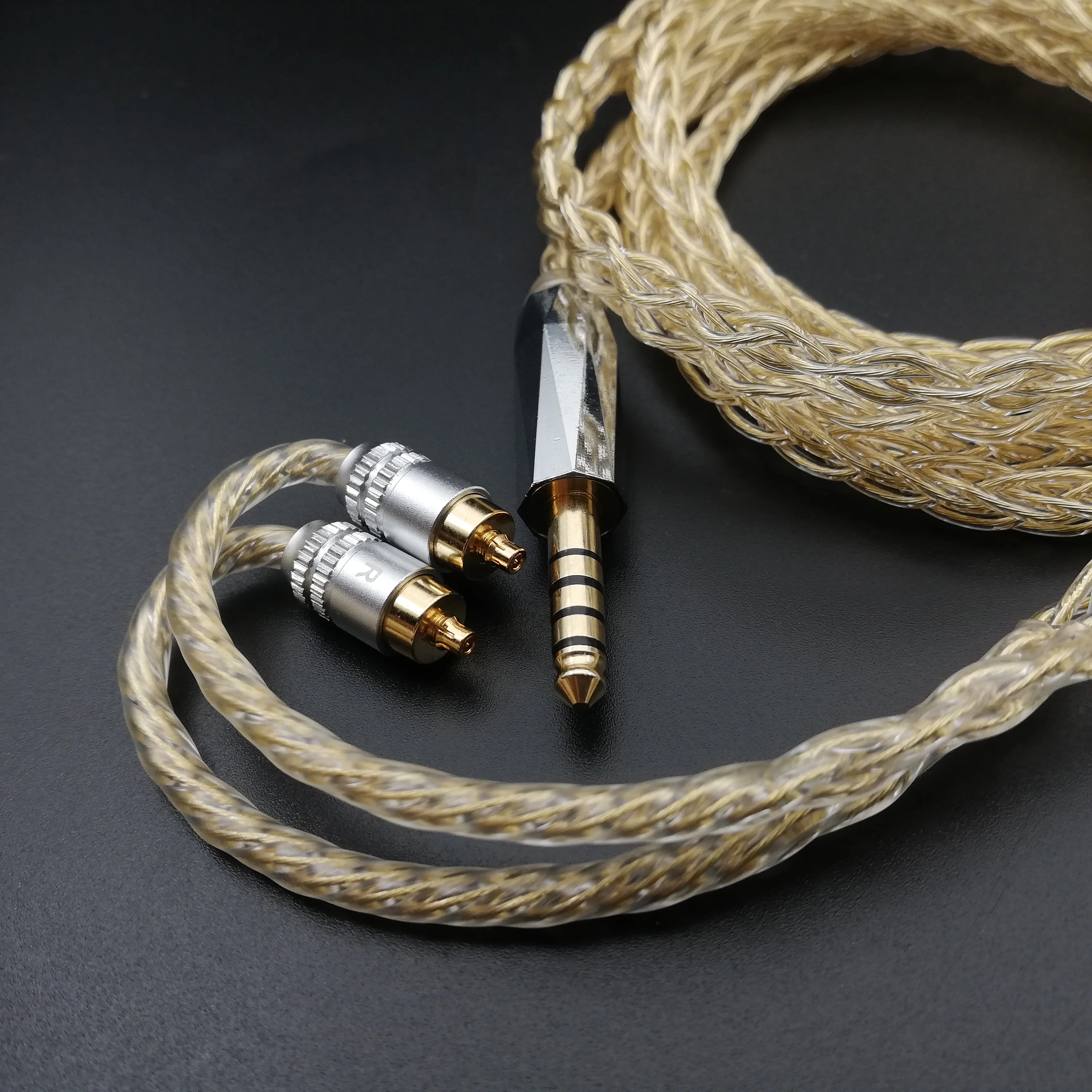 Oi classe 8 núcleo 5n prata pura dourado cabo do fone de ouvido cabo alta qualidade iem cabo atualização para mmcx 2pin0.78 ie300/900