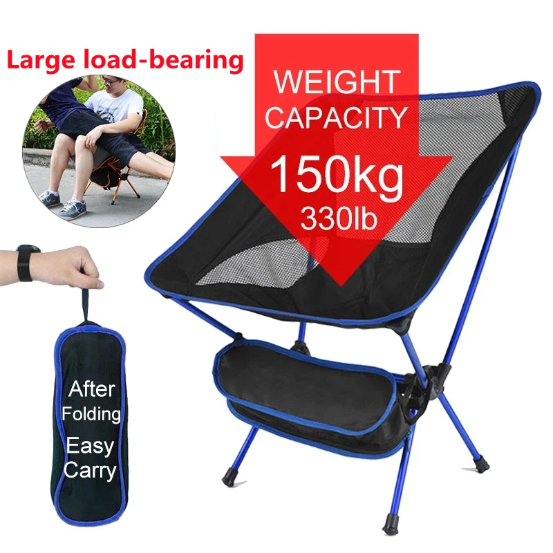 

Fishing Chair Folding Aluminum Beach Chair Outdoor Camping Chair With Storage Bag Travel Furniture For Fishing Hiking Picnic