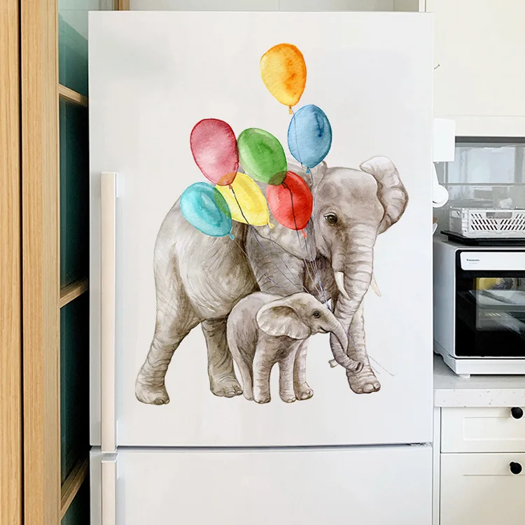 Cartoon Ballon-Elefant Wandaufkleber Kinderzimmer Schlafzimmer Hintergrund Heimdekoration Kunst-Aufkleber Tier-Kinderzimmer Tapete – Detail 4