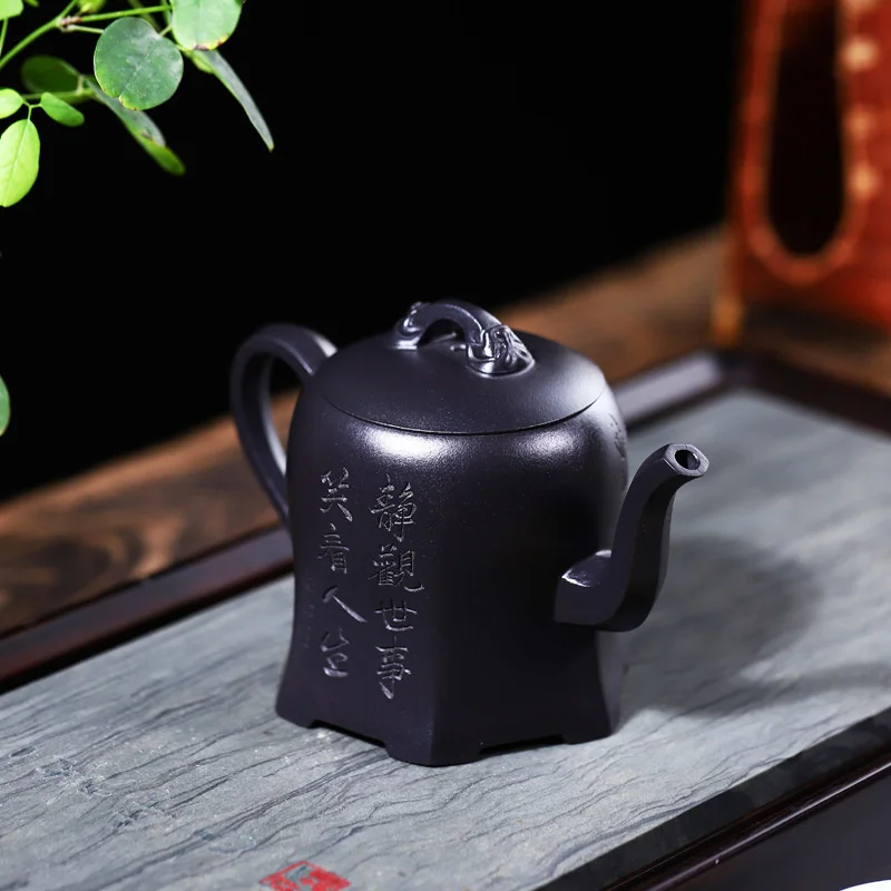 290ml Yixing Raw Ore Stone Yellow Mud Purple Clay Teapot Handmade Household Kung Fu Tea Set Tea Ceremony Drinkware Accessories