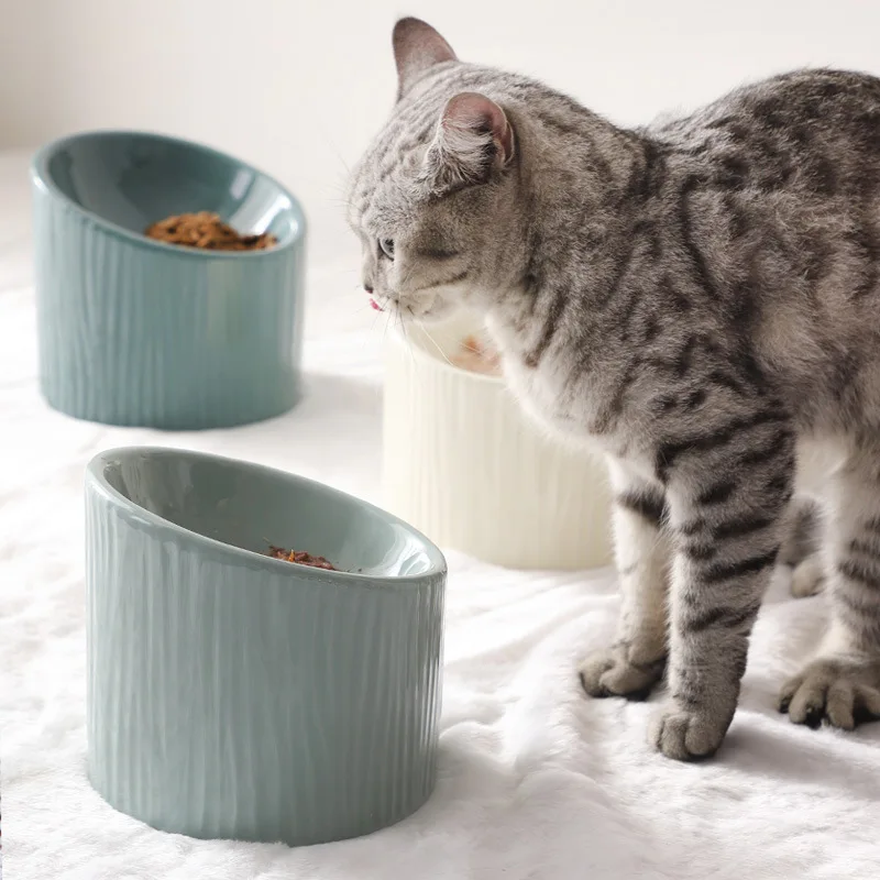 

Ceramic Bowl For Pet Cats Pet Food Water Feeder Cats Small Dogs Pet Bowl Non Slip Durable Cat Bowl For Cervical Spine Protection