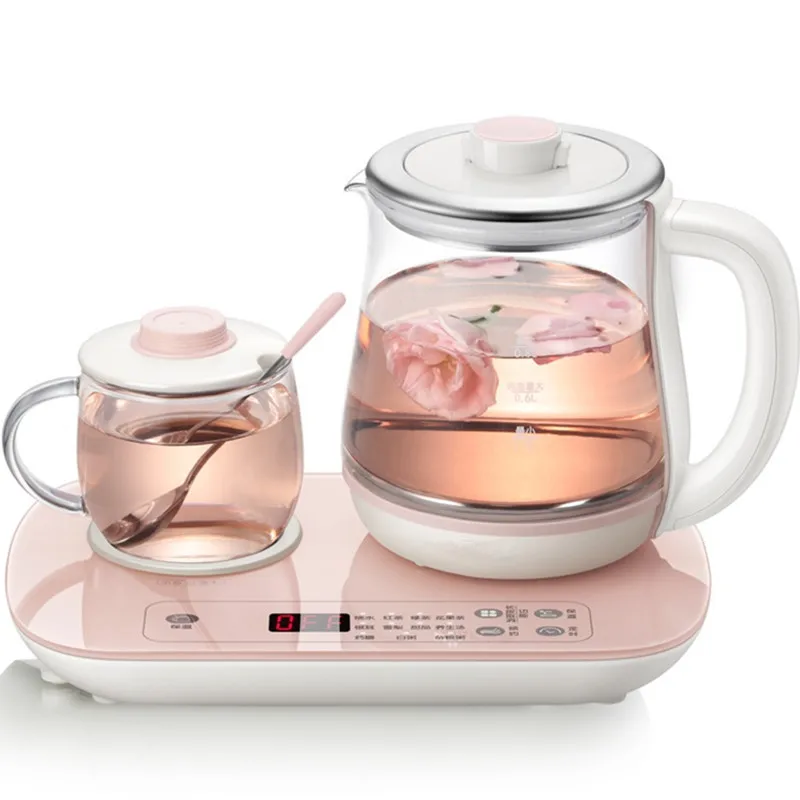 220 فولت 0.8L غلاية زجاجية كهربائية متعددة الوظائف وعاء الطبخ المنزلية الكهربائية الحفاظ على الصحة وعاء الشاي الحلوى وعاء الطبخ